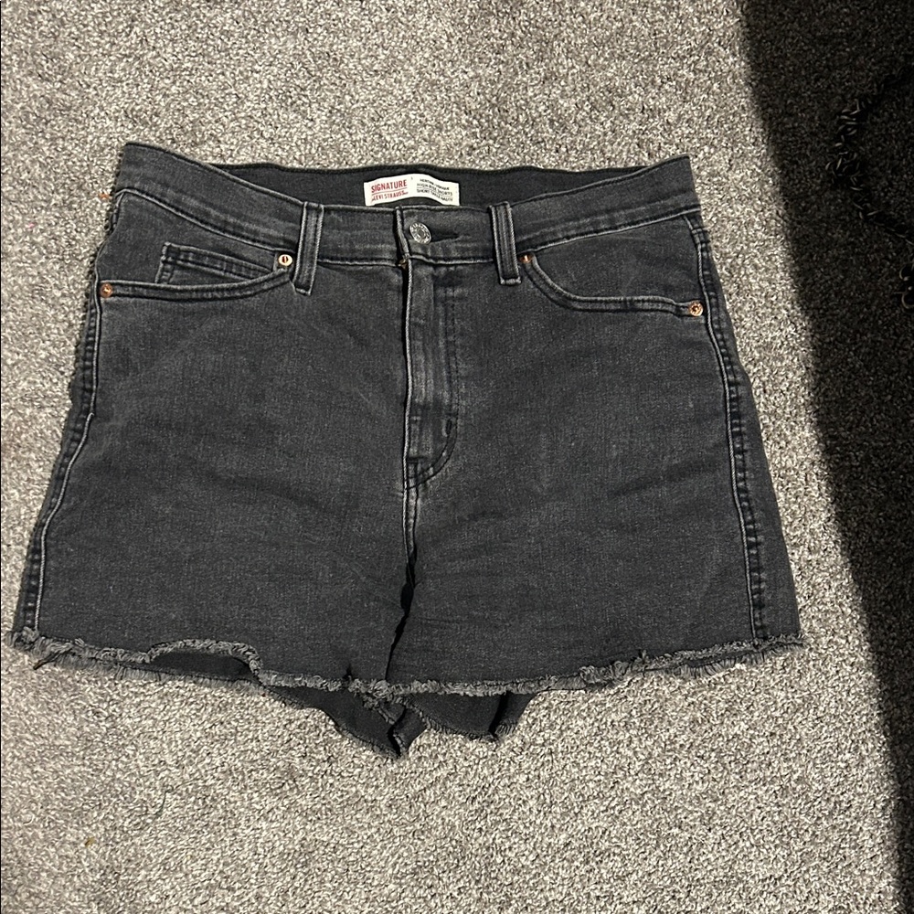 Levi Black Denim Cutoff Shorts
